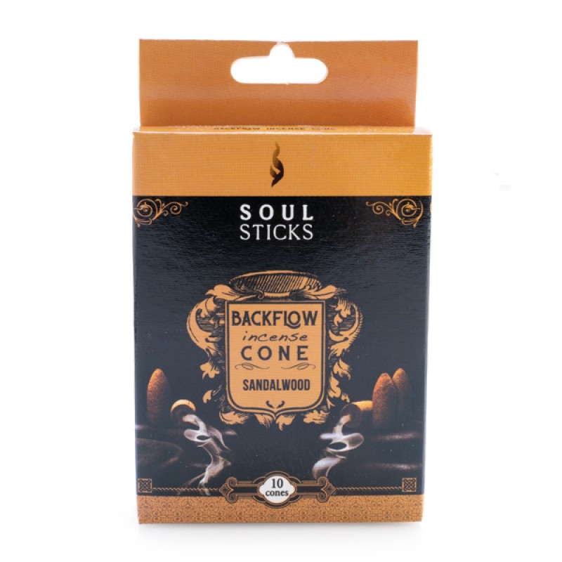 Soul Sticks Sandalwood Backflow Incense Cone - Set of 10